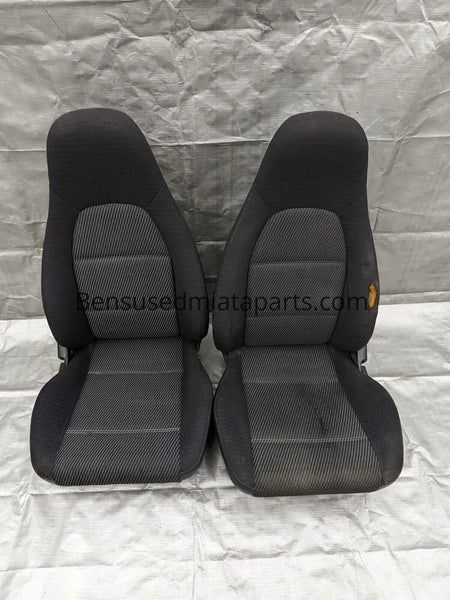 99-00 Mazda Miata Black Seats / Pair Set OEM USED 99NB18J4