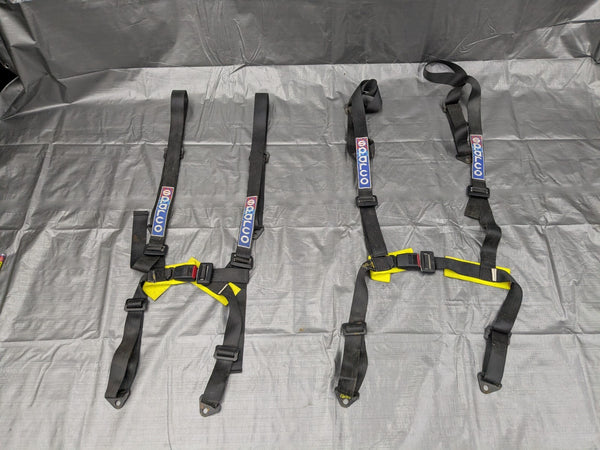 Used Sparco 4 Point Harness- Black Pair Set Of 2 — Mazda Miata MX-5 OEM part product photo