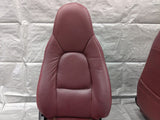2001-2005 Mazda Miata Mx-5 OEM Red Vinyl Leather Seats Pair 01-05 04NB4374
