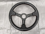 350MM NRG RST-022R 6-Hole Black Leather Arrow 3-Spoke Steering Wheel — Mazda Miata MX-5 OEM part product photo