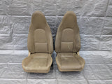 2001-2005 Mazda Miata Mx-5 OEM Tan Vinyl Seats Pair  01-05 00NB7436