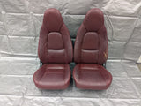 2001-2005 Mazda Miata Mx-5 OEM Red Vinyl Leather Seats Pair 01-05 04NB4374