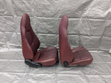 2001-2005 Mazda Miata Mx-5 OEM Red Vinyl Leather Seats Pair 01-05 04NB4374