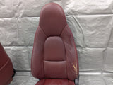 2001-2005 Mazda Miata Mx-5 OEM Red Vinyl Leather Seats Pair 01-05 04NB4374