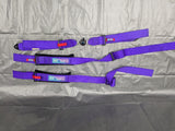 NRG Innovations SBH-4PC-SPP 4-Point Racing Harness Purple 2-in Webbing USED