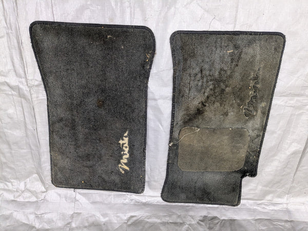 1990–1997 Mazda Miata MX-5 OEM Black Carpet Floor Mats Set NA01-68-760/761 90-97 — Mazda Miata OEM used part product photo