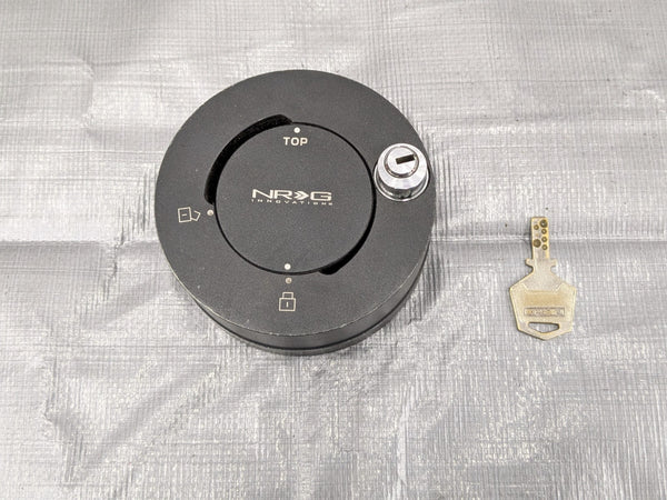 NRG Steering Wheel Quick Release Hub Quick Lock Matte Black USED — Mazda Miata MX-5 OEM part product photo