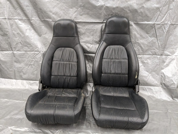 1990-1993 Mazda Mx-5 Miata OEM Black Leather Seat Pair 91NAUC 90-93