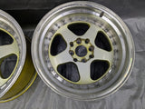 JNC Wheels Rim JNC010 Gold Machined Lip Pair 15x9 4x100/4x114.3 ET20