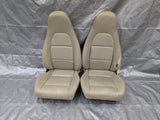 1999-2000 Mazda Miata Mx-5 OEM Parchment Leather Seats Pair 00NB8402 99-00 Mazda Miata OEM used part