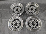 JNC Mesh Wheel 15x8 +20 4x100 Silver with Polished Lip –  JNC004 — Mazda Miata MX-5 OEM part product photo