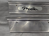 1990-1997 Mazda Miata OEM Metal Chrome Door Sill Left Right Set NA 90-97 *DENTS*