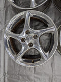16” Mazda Miata Chrome Alloy Wheel Rim Twist 5 spoke 16x6.5 +40 4x100  01NB0469