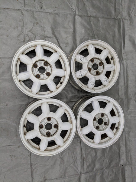 90-93 Mazda Miata Daisy Wheel Rim Set Miata MX5 14x5.5 8N137600 91NASU — Mazda Miata MX-5 OEM part product photo