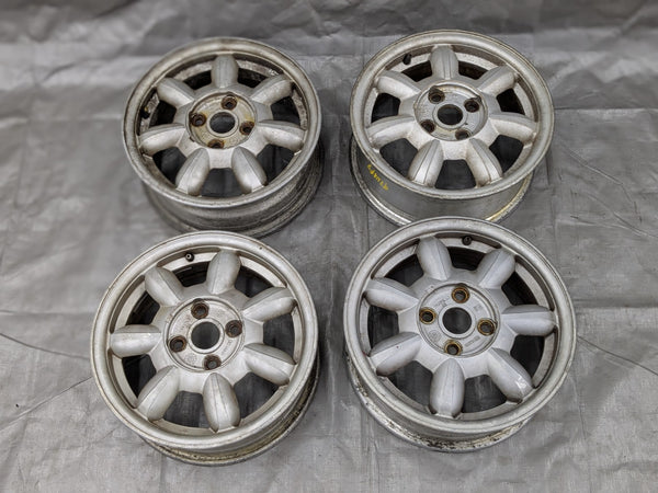 90-93 Mazda Miata Daisy Wheel Rim Set Miata MX5 14x5.5 8N137600 92NAPZ — Mazda Miata MX-5 OEM part product photo