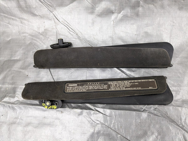 90-97 Mazda Miata 2 Piece Left Right Sun Visors Pair Black 91NAUC 1990-1997