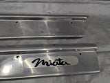 1990-1997 Mazda Miata OEM Metal Chrome Door Sill Left Right Set NA 90-97 *DENTS*