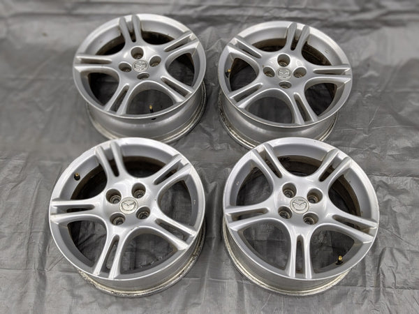 16” Mazda Miata OEM Alloy Wheel Rim Split 5 spoke 16x6.5 +40 4x100  01NB22V — Mazda Miata MX-5 OEM part product photo