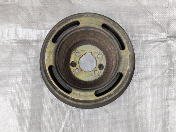 90-91.5 Mazda Miata MX5 OEM Crank Pulley Short Nose 4 Slot 1990-1991.5 SNC 92PZ — Mazda Miata MX-5 OEM part product photo