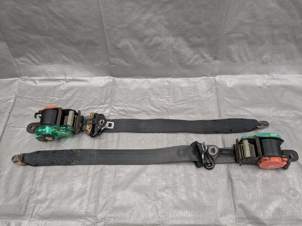 1999–2000 Mazda Miata MX-5 NB Tan Seat Belts Front Left & Right Retractor OEM — Mazda Miata MX-5 OEM part product photo