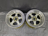 JNC Wheels Rim JNC010 Gold Machined Lip Pair 15x9 4x100/4x114.3 ET20