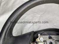 99-05 MAZDA MIATA BLACK LEATHER STEERING WHEEL 01NB22A