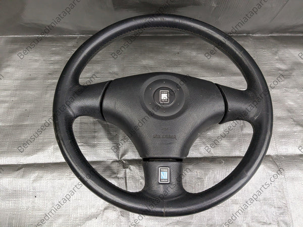 99-05 MAZDA MIATA BLACK LEATHER STEERING WHEEL 98NBSU - Steering Wheels & Horn Buttons by Mazda - 