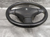 99-05 MAZDA MIATA BLACK LEATHER STEERING WHEEL 98NB18G 1999-2005