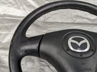 99-05 MAZDA MIATA BLACK LEATHER STEERING WHEEL 01NB18J 1999-2005