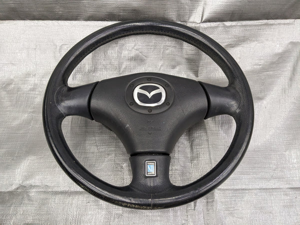 99-05 MAZDA MIATA BLACK LEATHER STEERING WHEEL 02NB23C  1999-2005