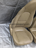 01-05 Mazda Miata Tan Vinyl Seats / Pair Set OEM USED 01NB22A