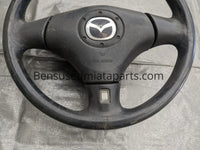 99-05 MAZDA MIATA BLACK LEATHER STEERING WHEEL 02NB0C