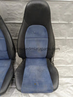 99-00 Mazda Miata Black/BLUE 10AE Seats / Pair Set OEM USED 99NB20P