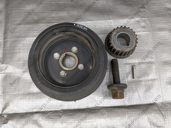'96-'05  Miata all (3) crank pulleys, Key & Crank bolt kit-FREE SHIPPING 98NBSU - Harmonic Balancer by Mazda - 
