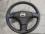 99-05 MAZDA MIATA BLACK LEATHER STEERING WHEEL SE WHEEL BLUE